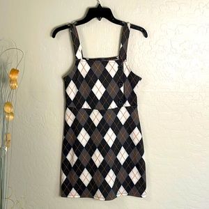 Arizona Jean Co Juniors checkered mini dress Size S academia preppy university